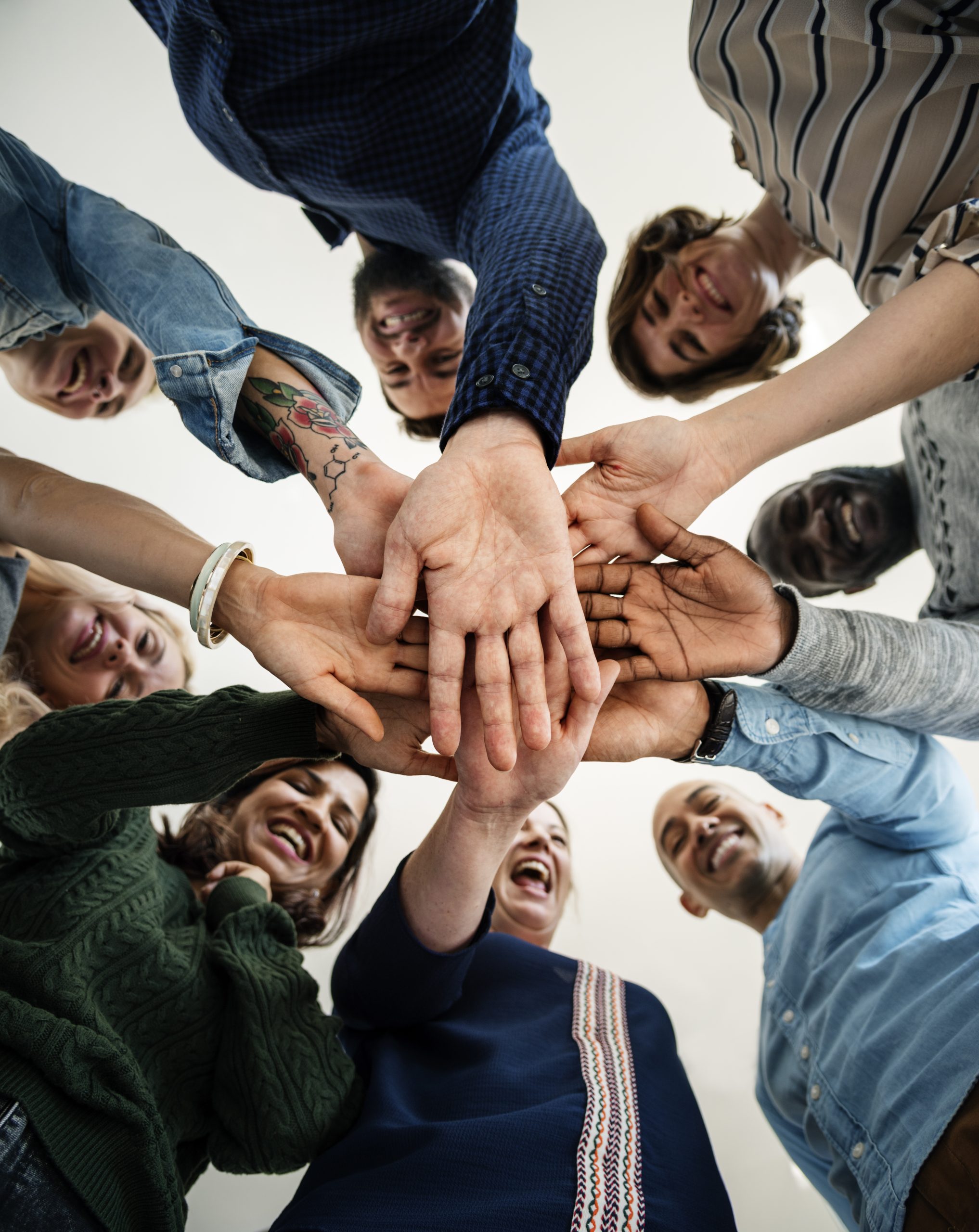 Diverse People Hands Together Partnership